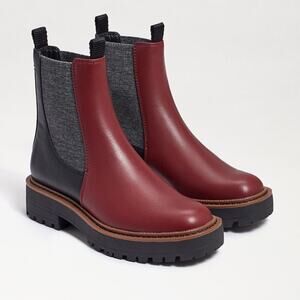 Sam Edelman Women's Laguna Chelsea Ankle Boot Bordeaux Leather Brown 8 M